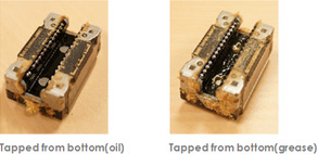 Tapped from bottom(oil) Tapped from bottom(grease)